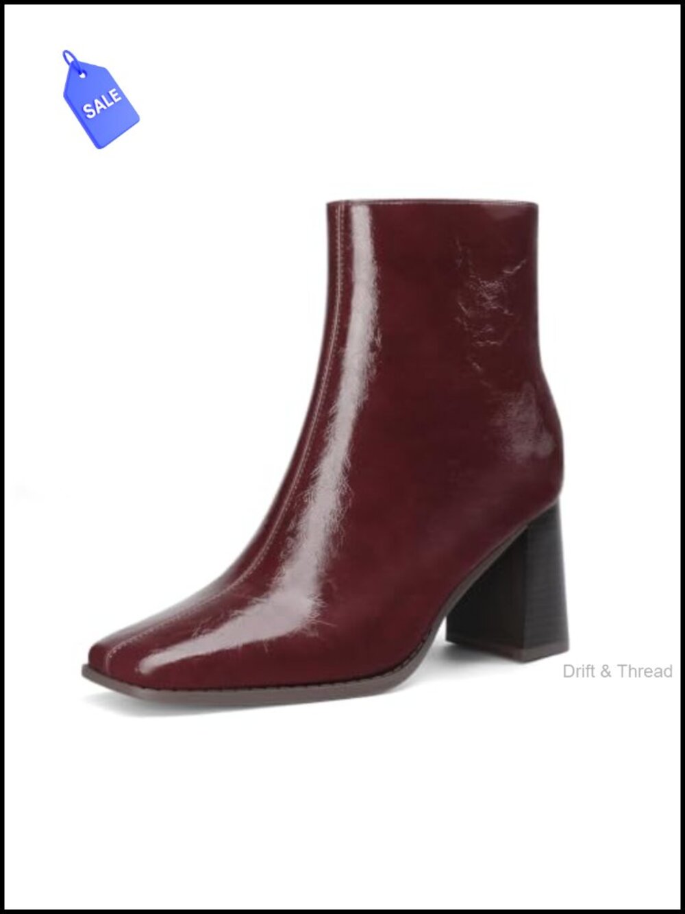 Women's Square Toe Chunky Heeled Ankle Boots